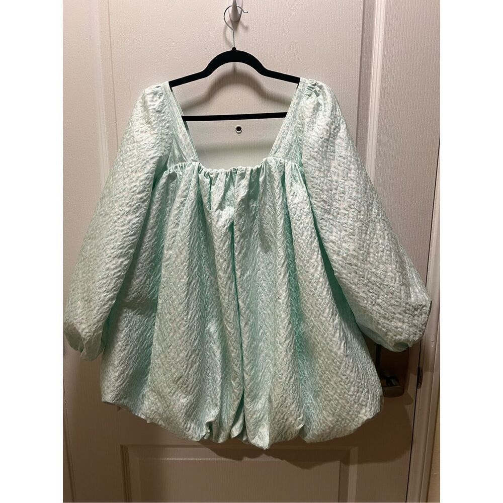 JULIETTE FABBRICAIT BALLOON DRESS - SEAFOAM BROCADE size 1 or Small - Picture 7 of 8